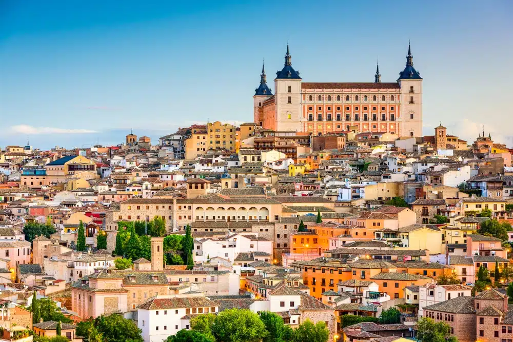 Toledo Spain old town cityscape at the Alcazar
