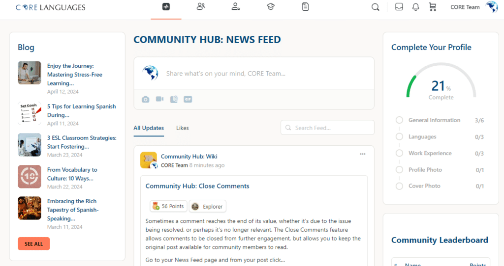 Community Hub News Feed